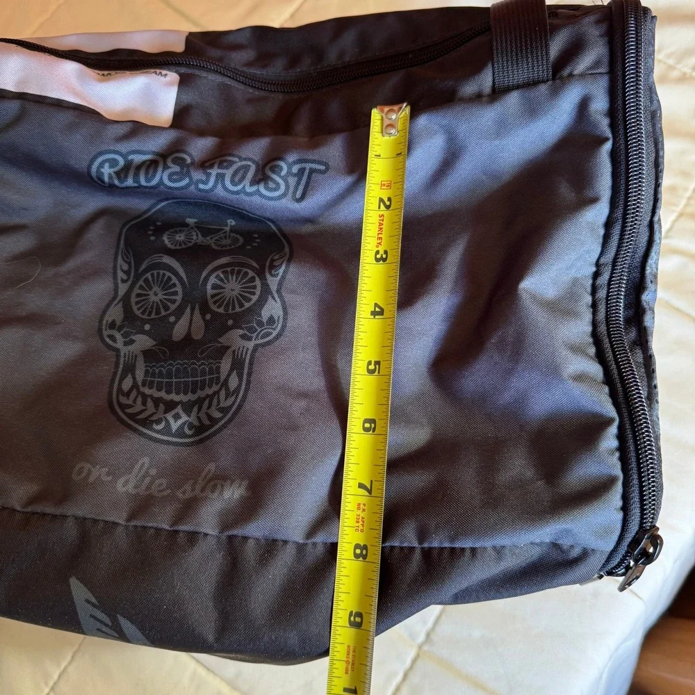 Pedal Industries Ride Fast Cycling Gear Bag Grey Sugar Skull Biking Organizer